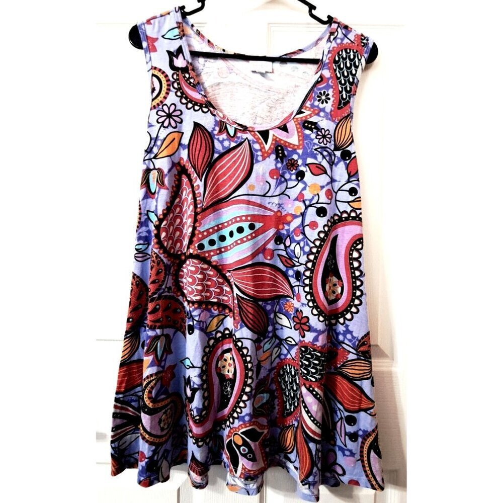 LuLaRoe Women's S Multicolor Paisley Print Sleeveless A-Line Tunic